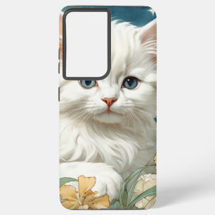 アルフォンスミュシャアールヌーボーキッテン SAMSUNG GALAXY S21+ケース