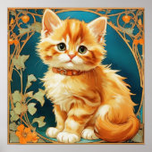 アルフォンスミュシャアールヌーボーキャット ポスター (正面)