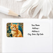 アルフォンスミュシャアールヌーボーキャット ラベル (インサイチュ)