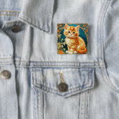 アルフォンスミュシャアールヌーボーキャット 缶バッジ (インサイチュ)