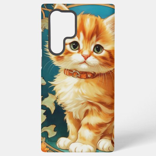 アルフォンスミュシャアールヌーボーキャット SAMSUNG GALAXYケース (裏面)