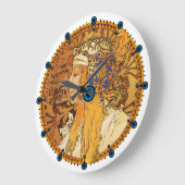 アルフォンスミュシャアールヌーボークロック ラージ壁時計 (傾斜)