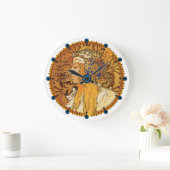 アルフォンスミュシャアールヌーボークロック ラージ壁時計 (ホーム)