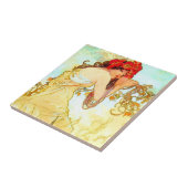 アルフォンスミュシャアールヌーボーサマー タイル (側面)