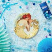 アルフォンスミュシャアールヌーボーサマー ペーパープレート (パーティー)