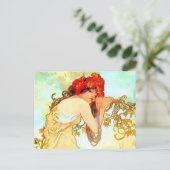 アルフォンスミュシャアールヌーボーサマー ポストカード (スタンド正面)