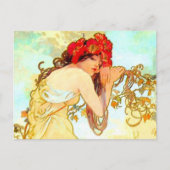 アルフォンスミュシャアールヌーボーサマー ポストカード (正面)