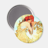 アルフォンスミュシャアールヌーボーサマー マグネット (正面/裏面)