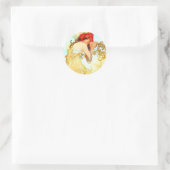 アルフォンスミュシャアールヌーボーサマー ラウンドシール (バッグ)