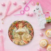 アルフォンスミュシャアールヌーボーデイドリーム ペーパープレート (パーティー)