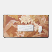 アルフォンスミュシャアールヌーボーフローラ詳細 デスクマット (キーボード&マウス)