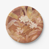 アルフォンスミュシャアールヌーボーフローラ詳細 ペーパープレート (正面)