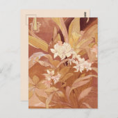 アルフォンスミュシャアールヌーボーフローラ詳細 ポストカード (正面/裏面)