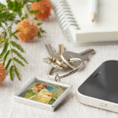 アルフォンスミュシャアールヌーボープリンセスヒヤシンス キーホルダー (側面)