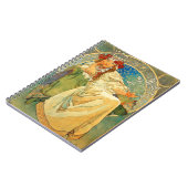 アルフォンスミュシャアールヌーボープリンセスヒヤシンス ノートブック (左側)