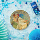 アルフォンスミュシャアールヌーボープリンセスヒヤシンス ペーパープレート (パーティー)