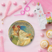 アルフォンスミュシャアールヌーボープリンセスヒヤシンス ペーパープレート (パーティー)