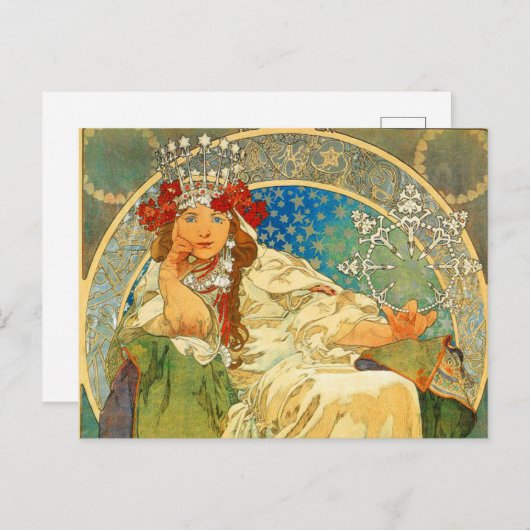 アルフォンスミュシャアールヌーボープリンセスヒヤシンス ポストカード (正面/裏面)