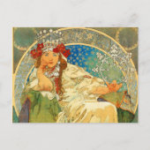 アルフォンスミュシャアールヌーボープリンセスヒヤシンス ポストカード (正面)