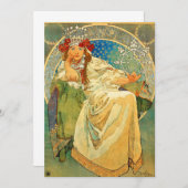 アルフォンスミュシャアールヌーボープリンセスヒヤシンス 招待状 (正面/裏面)