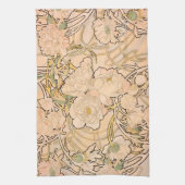 アルフォンスミュシャアールヌーボーペオニー キッチンタオル (縦)