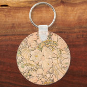 アルフォンスミュシャアールヌーボーペオニー キーホルダー (正面)