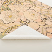 アルフォンスミュシャアールヌーボーペオニー シェルパブランケット (3/4)