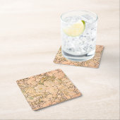 アルフォンスミュシャアールヌーボーペオニー スクエアペーパーコースター (インサイチュ)