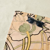 アルフォンスミュシャアールヌーボーペオニー ビーチタオル (インサイチュ)