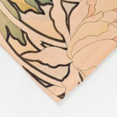 アルフォンスミュシャアールヌーボーペオニー フリースブランケット (角)