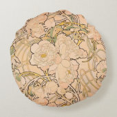 アルフォンスミュシャアールヌーボーペオニー ラウンドクッション (裏面)