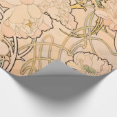 アルフォンスミュシャアールヌーボーペオニー ラッピングペーパー (角)