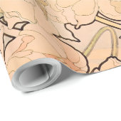 アルフォンスミュシャアールヌーボーペオニー ラッピングペーパー (ロールコーナー)