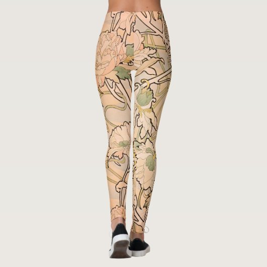 アルフォンスミュシャアールヌーボーペオニー レギンス (裏面)