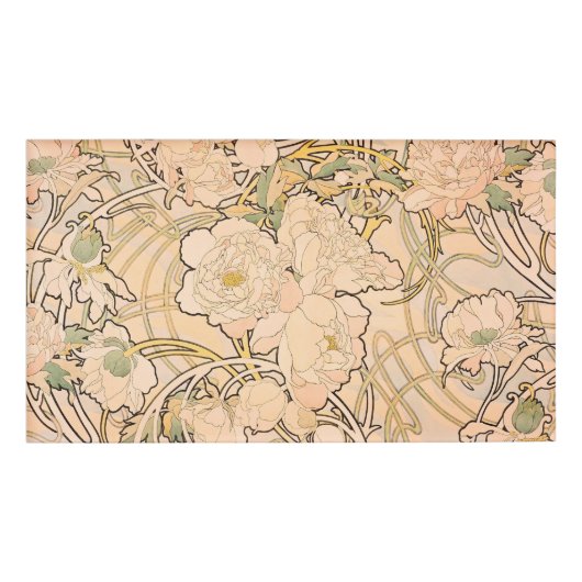 アルフォンスミュシャアールヌーボーペオニー 名札 (正面)