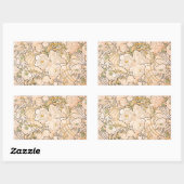 アルフォンスミュシャアールヌーボーペオニー 長方形シール (シート)