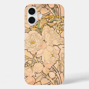 アルフォンスミュシャアールヌーボーペオニー iPhone 16 PLUSケース