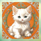 アルフォンスミュシャアールヌーボーホワイトキッテン ウィンドウサイン (シート3)