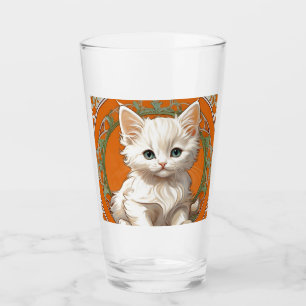 アルフォンスミュシャアールヌーボーホワイトキッテン タンブラーグラス