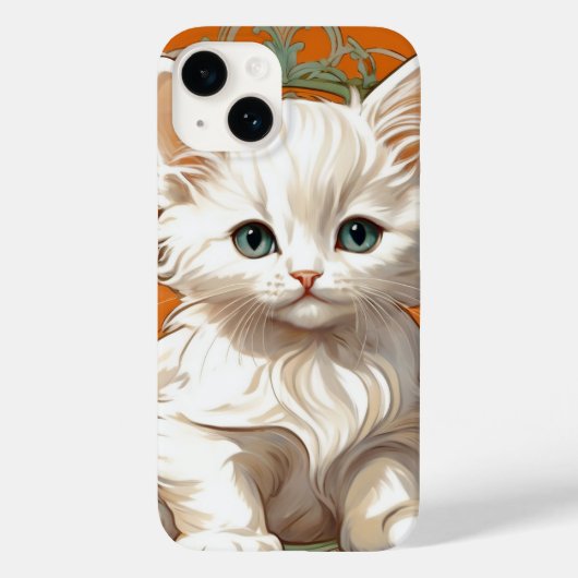 アルフォンスミュシャアールヌーボーホワイトキッテン Case-Mate iPhoneケース (裏面)