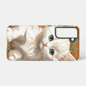 アルフォンスミュシャアールヌーボーホワイトキッテン SAMSUNG GALAXYケース (裏面横)