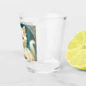 アルフォンスミュシャアールヌーボーホワイトキャット ショットグラス (右)