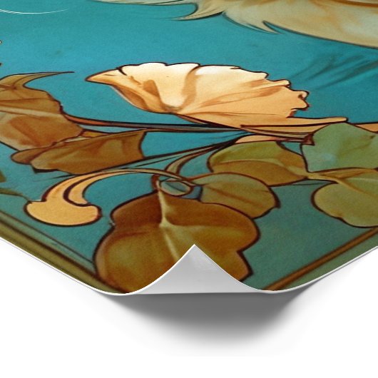 アルフォンスミュシャアールヌーボーホワイトキャット ポスター (角)