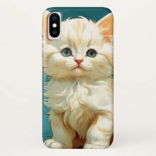 アルフォンスミュシャアールヌーボーホワイトキャット iPhone X ケース