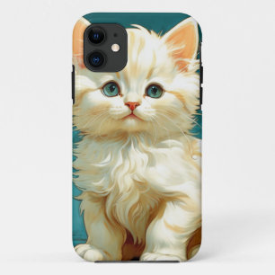 アルフォンスミュシャアールヌーボーホワイトキャット iPhone 11 ケース