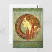 アルフォンスミュシャアールヌーボーポストカード ポストカード (正面/裏面)