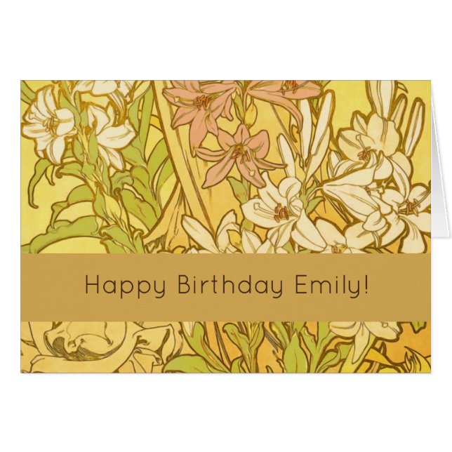 アルフォンスミュシャアールヌーボーユリ花 (正面横)