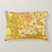 アルフォンスミュシャアールヌーボーユリ花 アクセントクッション (正面)