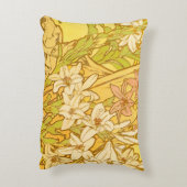 アルフォンスミュシャアールヌーボーユリ花 アクセントクッション (裏面(縦))