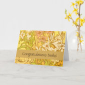 アルフォンスミュシャアールヌーボーユリ花 カード (黄色い花)